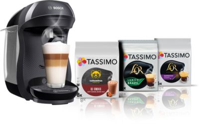 Tassimo BOSCH TAS102EC6  Happy Noir + 3 packs de T- Di
