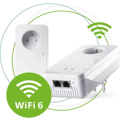 devolo Magic 2 WiFi 5 (ac) Starter Kit: 2x Adaptateurs CPL WiFi, Prise  Gigogne (2400 Mbits, 3x Ports Ethernet Gigabit), idéal télétravail, gaming,  streaming, prise française : : Informatique