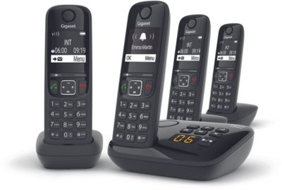 Téléphone sans fil GIGASET AS690A Quattro Noir