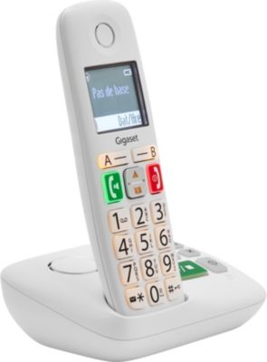 GIGASET E290 A Blanc Téléphone sans fil avec répondeur - Larges touches avec  Quadrimedia