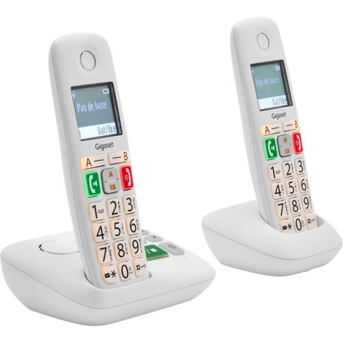 Gigaset Téléphone sans fil DECT E290A Duo grandes touches - Blanc - Téléphones  Sans Filfavorable à acheter dans notre magasin