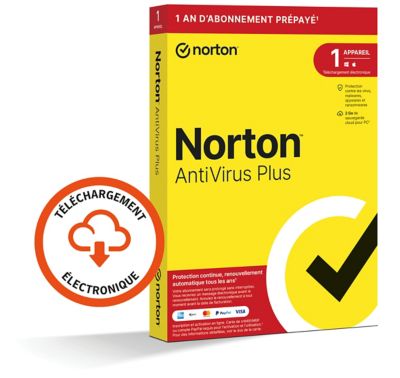 Logiciel antivirus et optimisation NORTON antivirus PLUS 2Go 1 poste