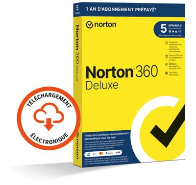 Logiciel antivirus et optimisation NORTON 360 DELUXE 50Go SE 5 postes
