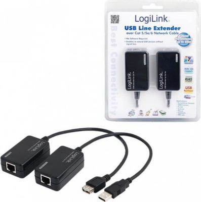 Extendeur LOGILINK Extender USB via RJ45 cat 5/6 - Jusqu'a Extendeur LOGILINK Extender USB via RJ45 cat 5/6 - Jusqu'a