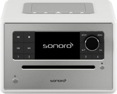 Radio réveil SONORO Radio Internet ELITE Blanc/Argent Reconditionné