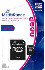 Carte Micro SD MEDIA-RANGE 32 GO SDHC classe 10 Carte Micro SD MEDIA-RANGE 32 GO SDHC classe 10