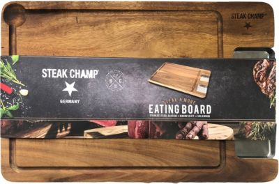 Planche à découper STEAK CHAMP à découper bois d'acacia