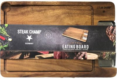 Planche à découper STEAK CHAMP à découper bois d