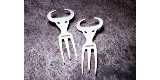 Fourchette à viande STEAK CHAMP apéro mini bull fork