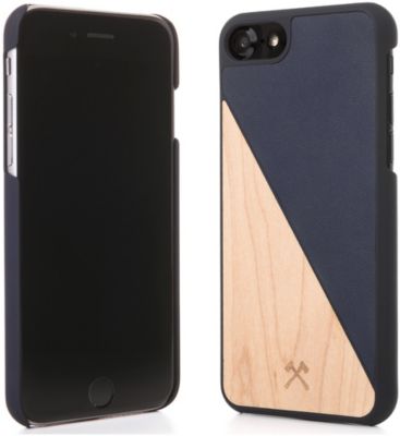 Coque Woodcessories iPhone 7/8 EcoSplit bois/bleu
