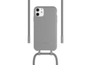 Coque avec cordon WOODCESSORIES iPhone 11 Tour de cou Bio gris