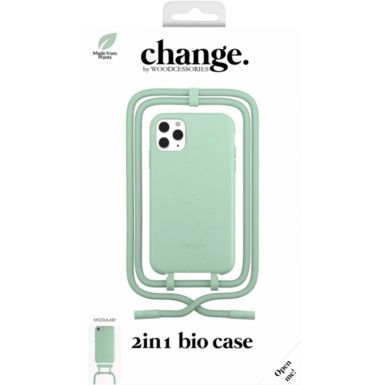 Coque avec cordon WOODCESSORIES iPhone 12/12 Pro Tour de cou Bio vert