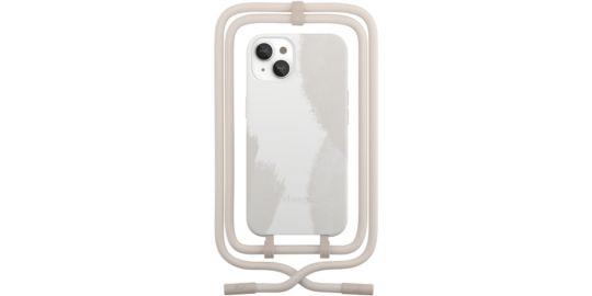 Coque avec cordon WOODCESSORIES iPhone 13 mini Tour de cou blanc