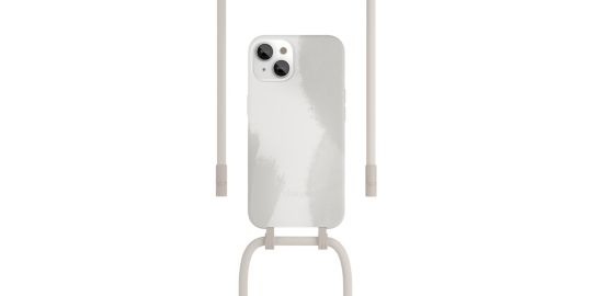 Coque avec cordon WOODCESSORIES iPhone 13 mini Tour de cou blanc