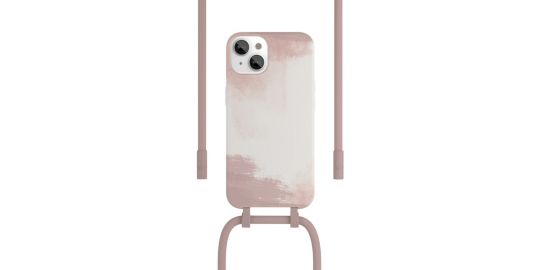Coque avec cordon WOODCESSORIES iPhone 13 mini Tour de cou rouge