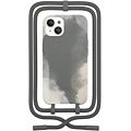 Coque avec cordon WOODCESSORIES iPhone 13 mini Tour de cou gris foncé