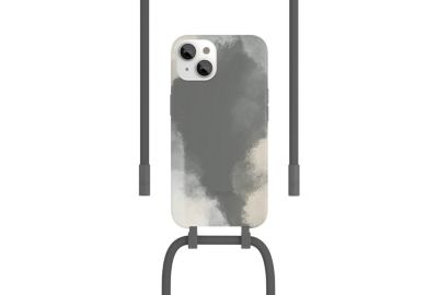 Coque avec cordon WOODCESSORIES iPhone 13 mini Tour de cou gris foncé