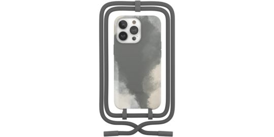 Coque avec cordon WOODCESSORIES iPhone 13 Pro Tour de cou gris foncé