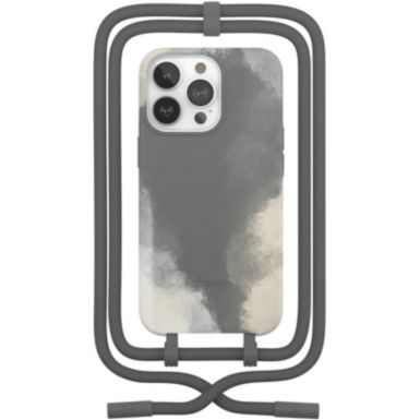 Coque avec cordon WOODCESSORIES iPhone 13 Pro Tour de cou gris fonce
