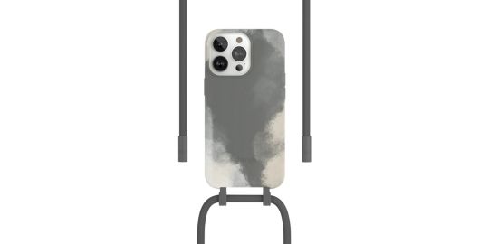 Coque avec cordon WOODCESSORIES iPhone 13 Pro Tour de cou gris foncé