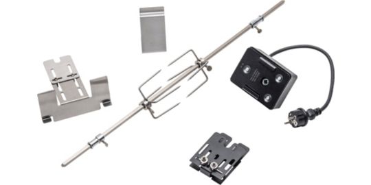 Tourne broche barbecue CHAR BROIL Inox avec boitier noir