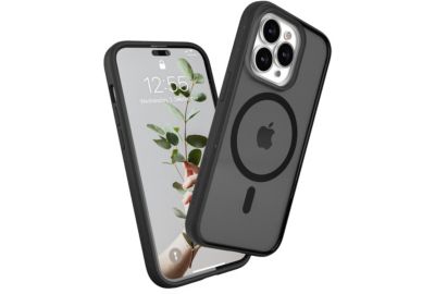 Coque bumper WOODCESSORIES iPhone 14 Pro transparent noir MagSafe