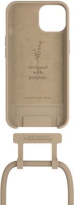 Coque avec cordon WOODCESSORIES iPhone 14 Tour de cou Taupe