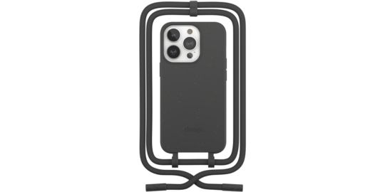 Coque avec cordon WOODCESSORIES iPhone 14 Pro Tour de cou noir