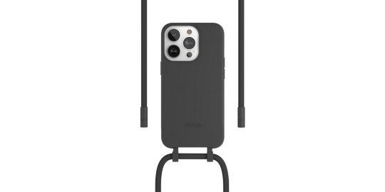 Coque avec cordon WOODCESSORIES iPhone 14 Pro Tour de cou noir