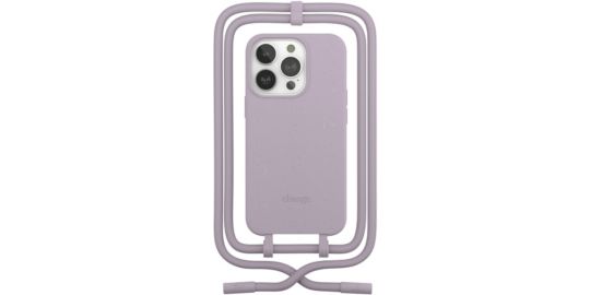 Coque avec cordon WOODCESSORIES iPhone 14 Pro Tour de cou lila