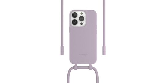 Coque avec cordon WOODCESSORIES iPhone 14 Pro Tour de cou lila