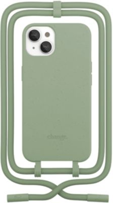 Coque avec cordon WOODCESSORIES iPhone 14 Plus Tour de cou vert