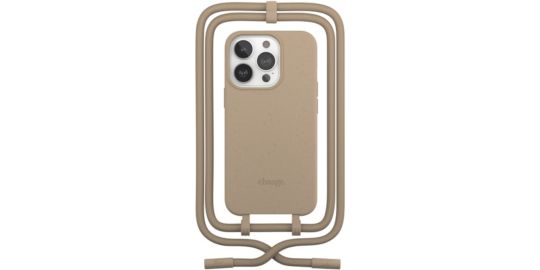 Coque avec cordon WOODCESSORIES iPhone 14 Pro Max Tour de cou Taupe
