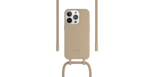 Coque avec cordon WOODCESSORIES iPhone 14 Pro Max Tour de cou Taupe