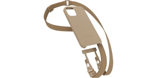 Coque avec cordon WOODCESSORIES iPhone 14 Plus Tour de cou taupe