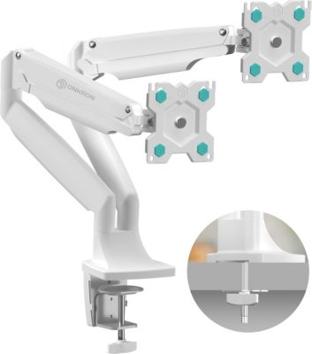 Support écran PC ONKRON Double Écran 13"–32", 9 kg, G200-W Blanc