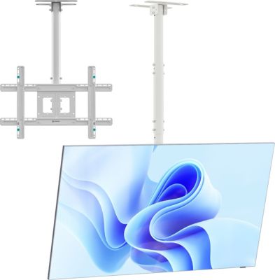 Support plafond TV ONKRON Orientable, 32"–80", 68 kg, Blanc N1L-W