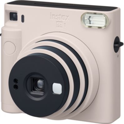 Appareil photo instantané FUJI Instax Mini 9 Pack Découverte blanc cendré  : Appareil Blanc cendré + 1 pack mini (10v) + 1 housse Marron