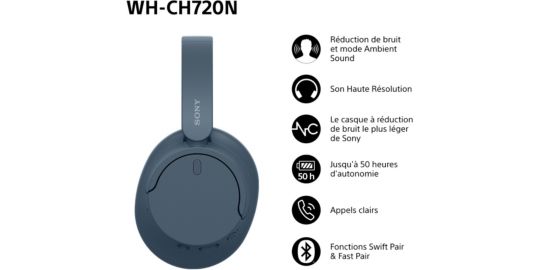 Casque SONY WH-CH720N Noir