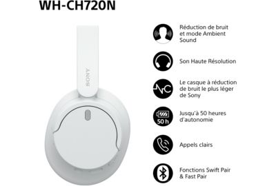 Casque SONY WH-CH720N Noir
