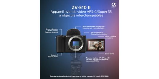 Appareil photo Hybride SONY ZV-E10 II + E PZ 16-50 mm 3.5-5.6 OSS II