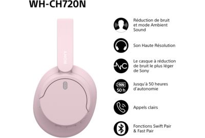 Casque SONY WHCH720N Rose