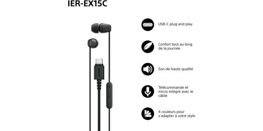 Ecouteurs SONY IER EX15C Noir