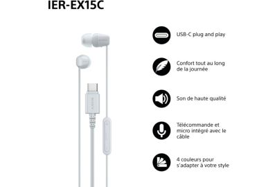 Ecouteurs SONY IER EX15C Blanc