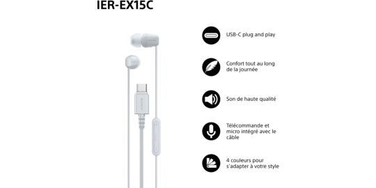 Ecouteurs SONY IER EX15C Blanc