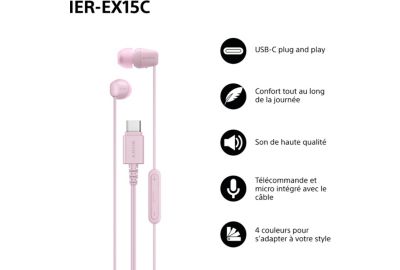 Ecouteurs SONY IER EX15C Rose