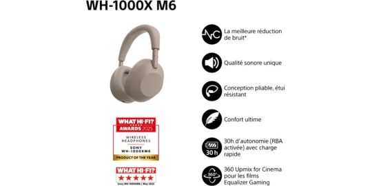 Casque SONY WH-1000XM6 IA Sable