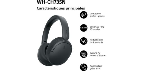 Casque SONY WH-CH735 Noir