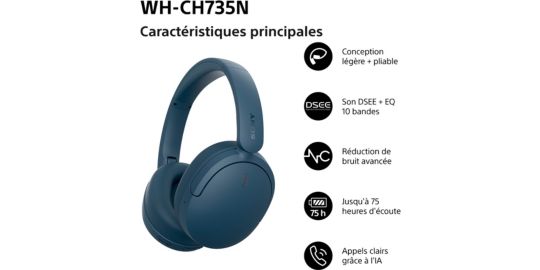 Casque SONY WH-CH735 Bleu