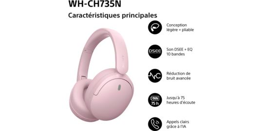 Casque SONY WH-CH735 Rose